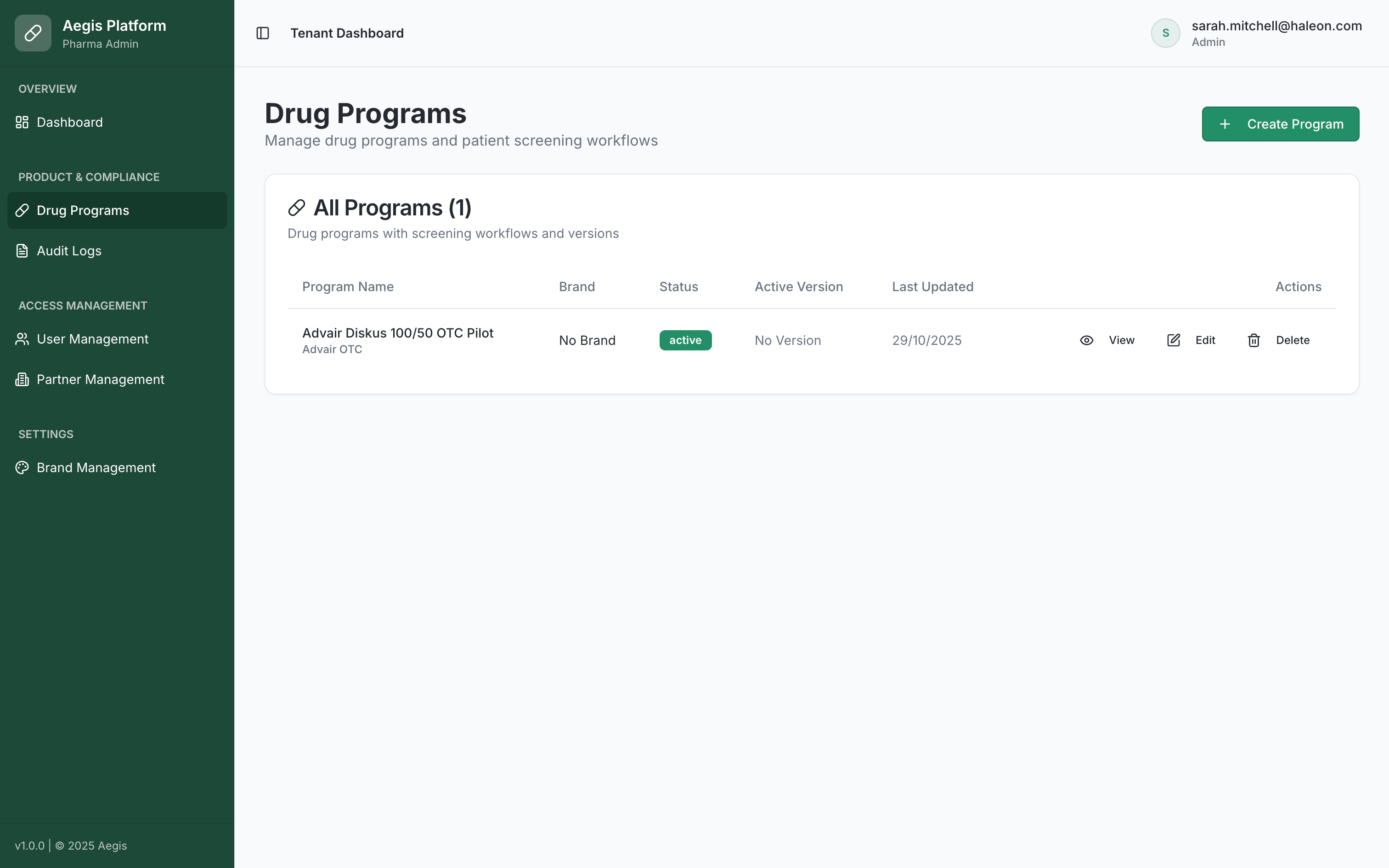 AEGIS Admin Dashboard